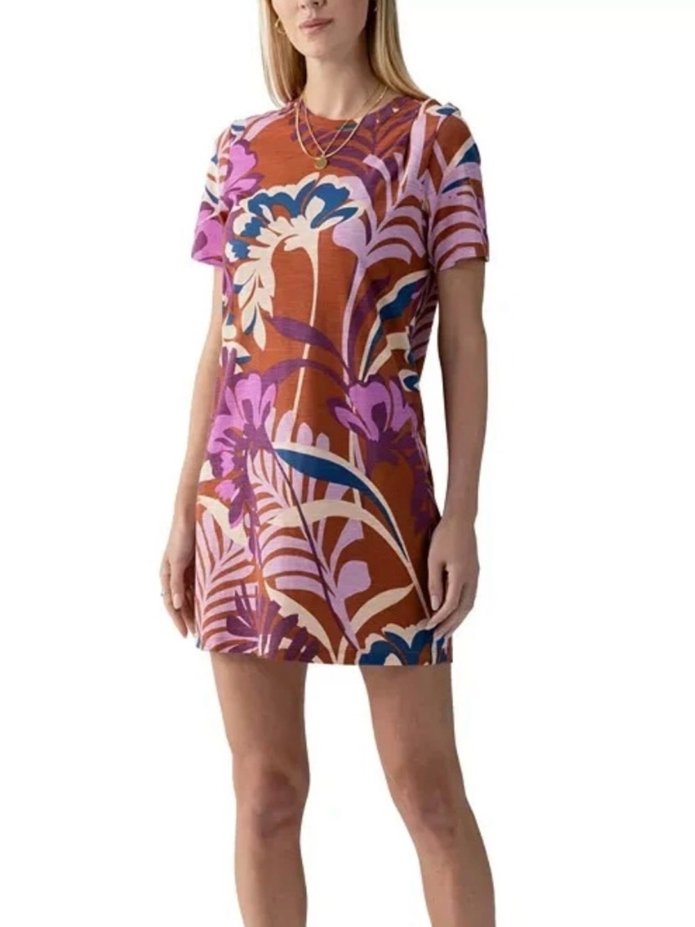Sanctuary The Only One Printed Dress in South Palm - Rust, Purple, Teal, Cream